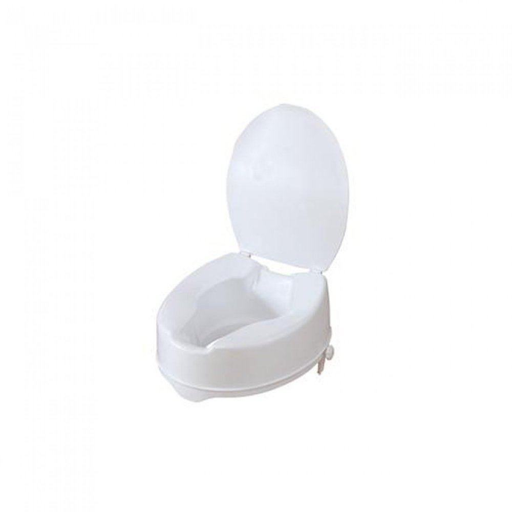 Raised Toilet Seat 15 cm with clamps and lid