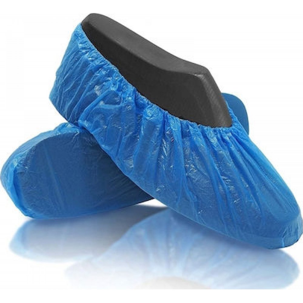 Shoe covers for single use in blue color one size (100pcs)